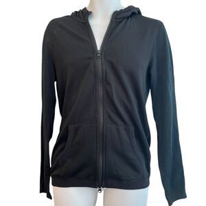 Reigning Champ Hoodie Ladies Medium Black Long Sleeve Full Zip Jacket Waffle Wve